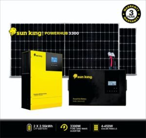 Power hub inverter and 2 batteries and solar panel